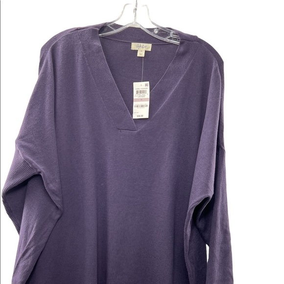 39. NWT Style & Co. Purple V-Neck Sweater with Ribbed Arms 1X - Picture 2 of 5